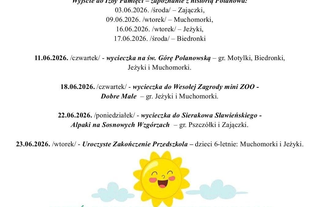 Zajęcia dodatkowe – Czerwiec