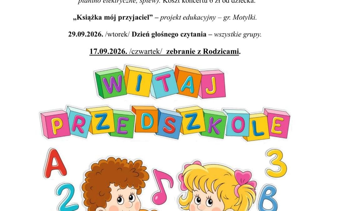 Zajęcia dodatkowe – wrzesień 2026